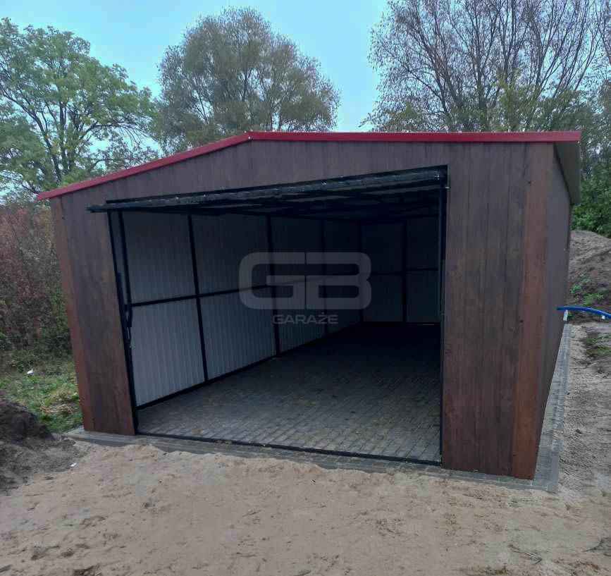 Garaż blaszany 4x8 Brama + okno + drzwi drewnopodobny Dach GB172 Giżycko - zdjęcie 3