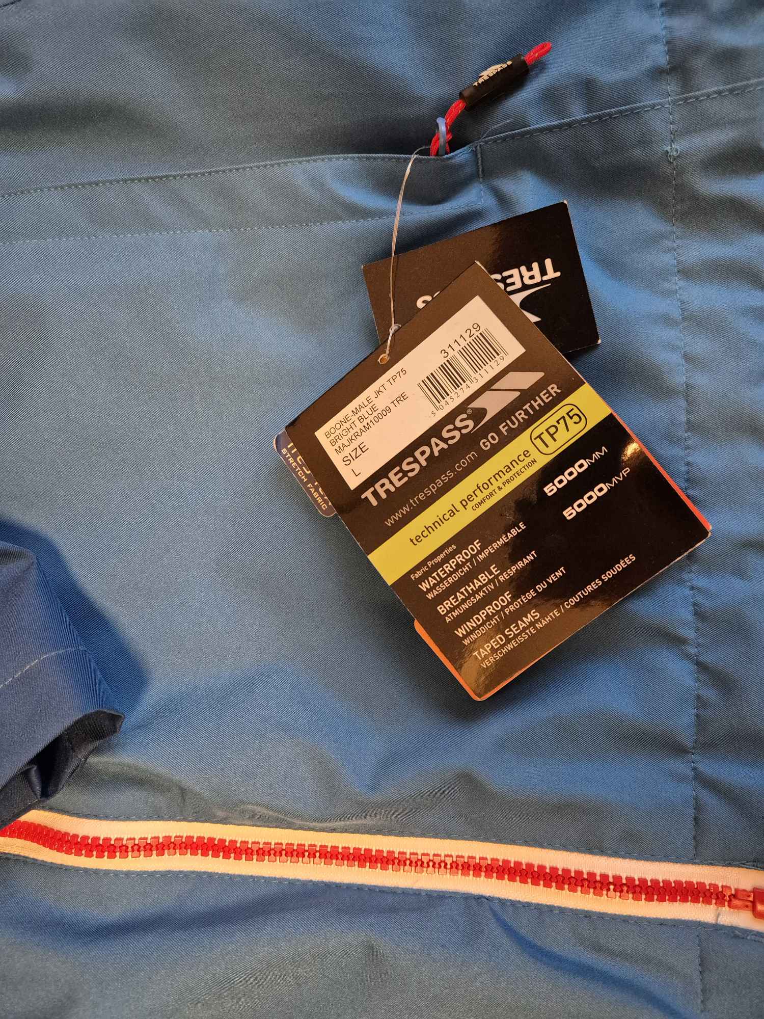 Męska kurtka przeciwdeszczowa Trespass Boone Jasnoniebieska L - Nowa! Bemowo - zdjęcie 8