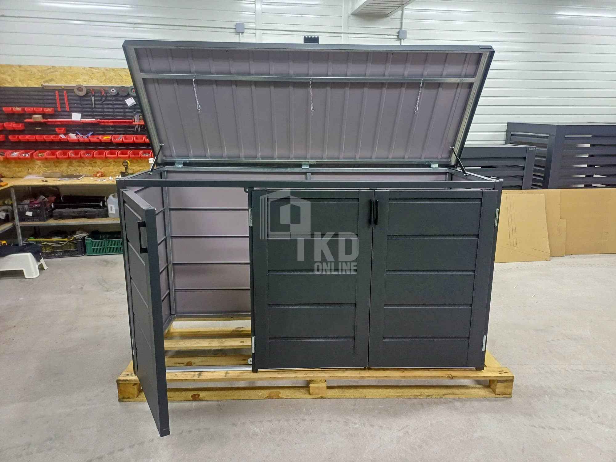 Zabudowa koszy na śmieci wiata obudowa 207x80x120 cm 3x240L TKD358 Malbork - zdjęcie 5