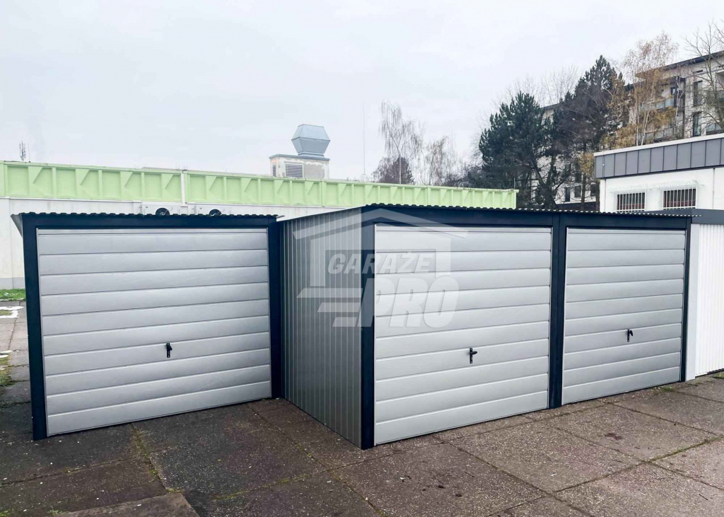 Garaż Blaszany 6x6 - 2x Brama uchylna - Antracyt Jasny Srebrny GP257 Rawa Mazowiecka - zdjęcie 2