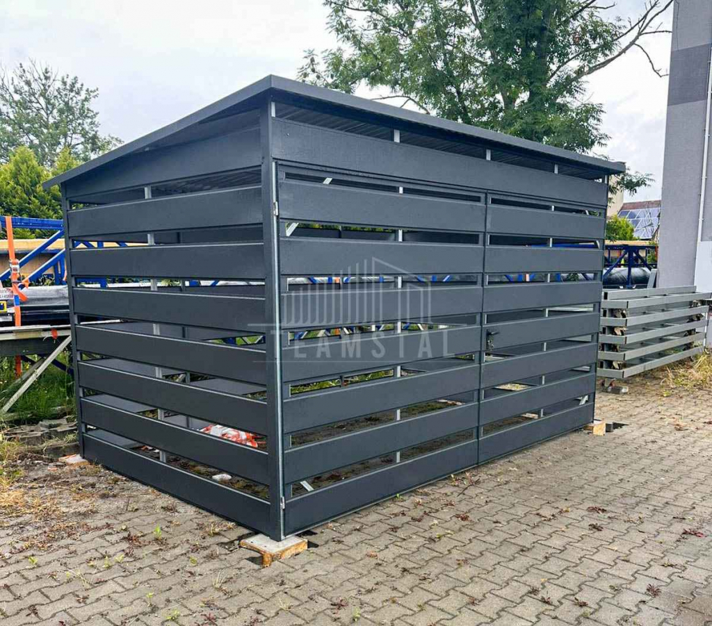 Wiata śmietnikowa 4x2m Antracyt - furtka TS1139 Radom - zdjęcie 3