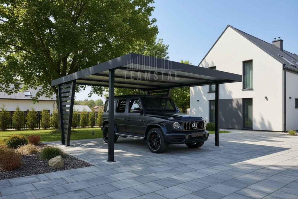 Carport V PREMIUM 4,8x5m Wypełnienie panelami Wiata samochodowa TS1258 Koszalin - zdjęcie 7