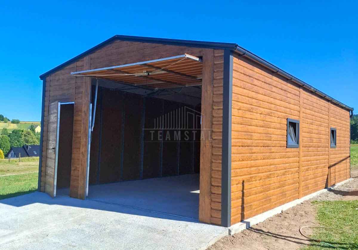 Garaż blaszany 5x6m - brama uchylna drzwi 2x okno rynny dach TS1177 Kołobrzeg - zdjęcie 6