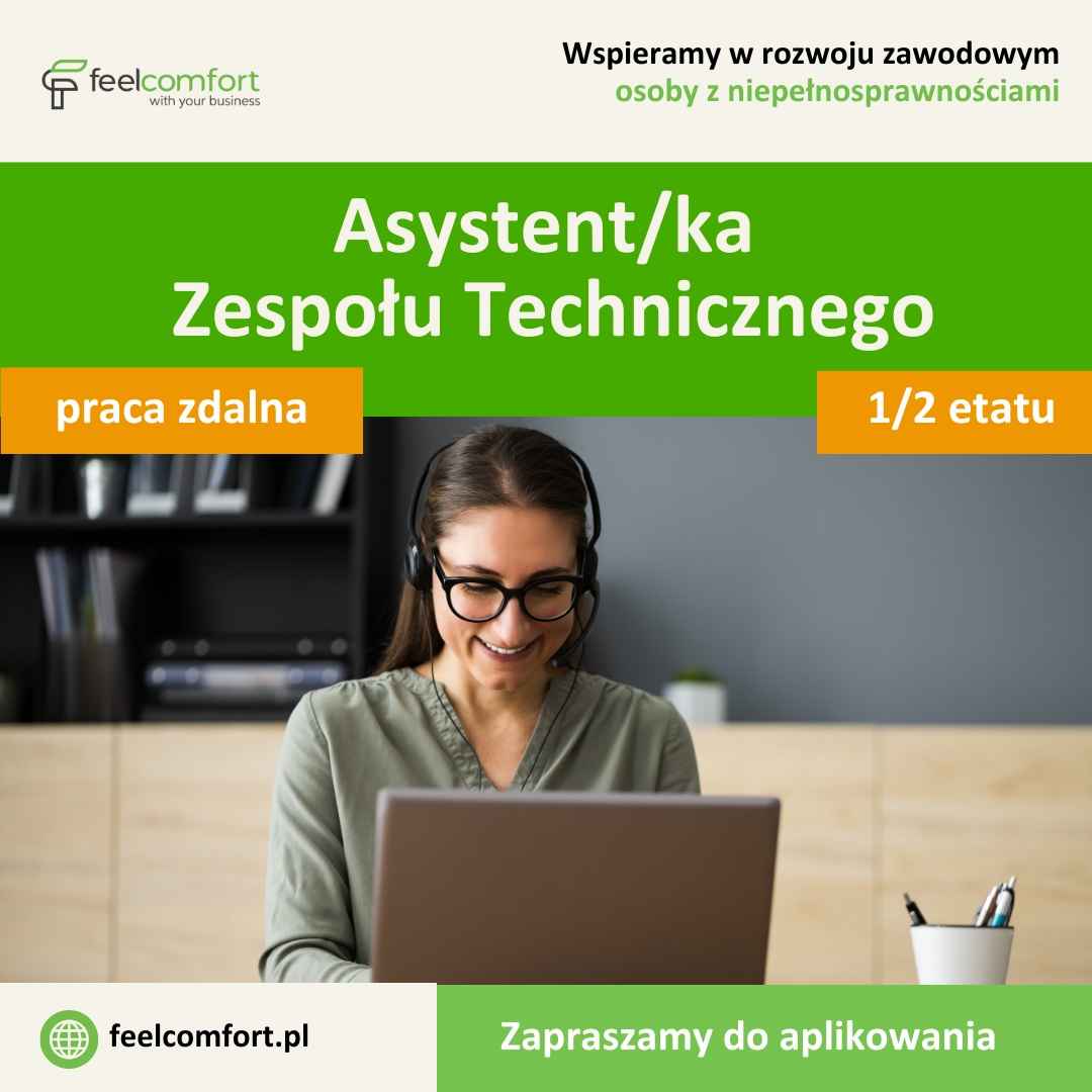Asystent/ka Zespołu Technicznego – 0,5 etatu – praca zdalna Ursynów - zdjęcie 1