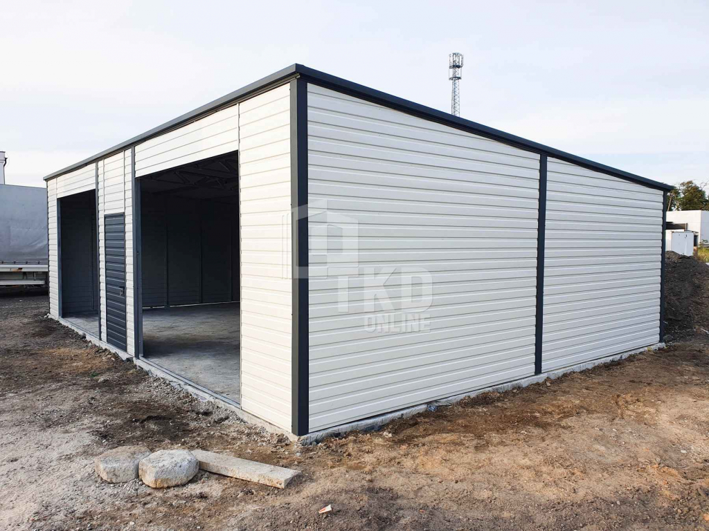 Garaż Blaszany 9,5x6  2x otwór pod bramę  drzwi Biały TKD103 Bydgoszcz - zdjęcie 4