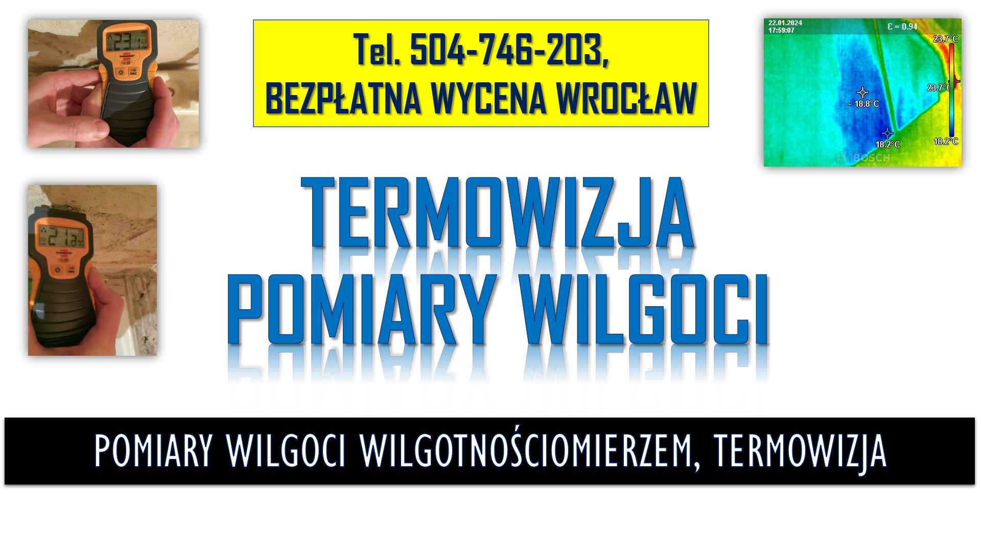 Pomiar wilgotnościomierzem, Wrocław, t.504746203. Wilgotności ściany. Psie Pole - zdjęcie 4