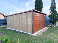 Garaż blaszany 3x5 - wiata 1x5m brama uchylna drewnopodobny dach SO173 Ełk - zdjęcie 2
