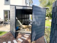 Garaż blaszany 3x9 2x Brama uchylna + antracyt  spad w bok GP191 Grunwald - zdjęcie 5