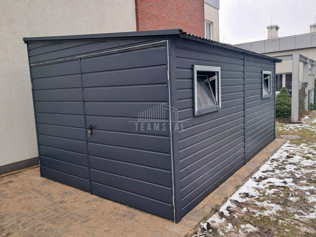 Garaż blaszany 3x6m brama dwuskrzydłowa 2x okno dach spad w bok TS1062 Przemyśl - zdjęcie 3