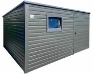 Schowek - domek ogrodowy 3x3m - drzwi - okno - antracyt - dach  TS1202