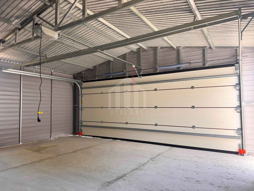 Garaż blaszany 6x6m brama segmentowa drzwi 2x okno  rynny dach SO214 Nysa - zdjęcie 4
