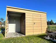 Schowek - domek ogrodowy + wiata 1,5m - drzwi - drewnopodobny SO103 Pabianice - zdjęcie 5