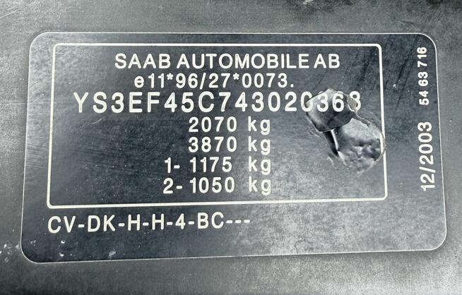 SAAB 9-5 - Salon PL - Bezwypadkowy - niski przebieg Wyposaż Legionowo - zdjęcie 9