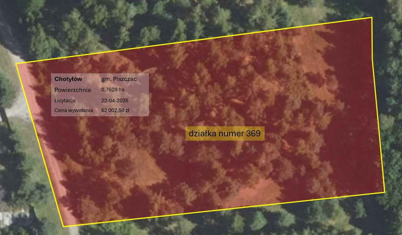 8 działek, licytacja komornicza, inwestycyjne Chotyłów - zdjęcie 6