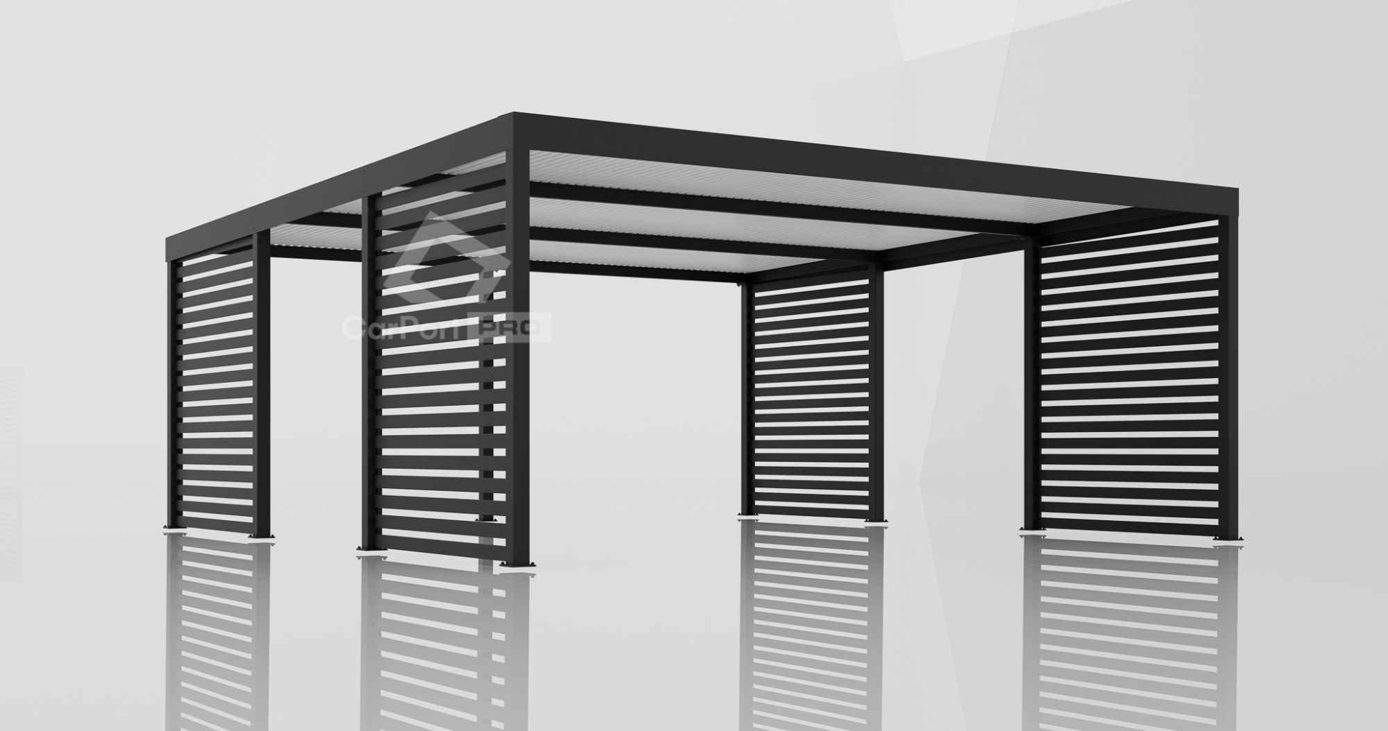 CarPort PREMIUM - wiata samochodowa 6x5,5 - antracyt - zabudowa  CP111 Busko-Zdrój - zdjęcie 2