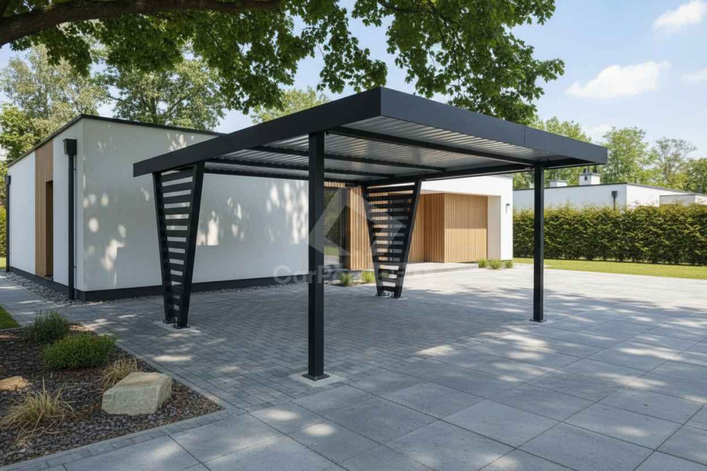 Carport V PREMIUM 4,8x5m Wypełnienie panelami Wiata samochodowa CP161 Lubin - zdjęcie 2