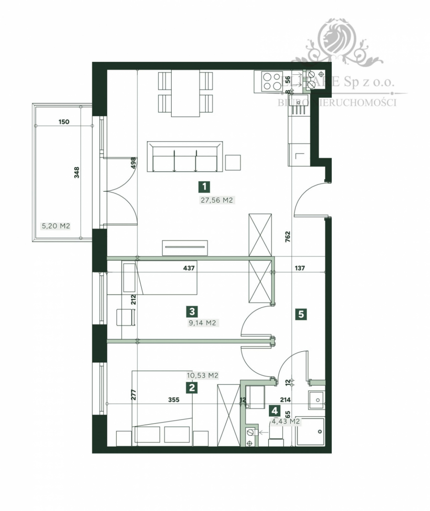 Mieszkanie 3pok. o pow 54,90m2 z balkonem 5,2m2/ Żerniki Wrocław - zdjęcie 3