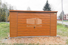 Garaż Blaszany 4x5 - Brama uchylna drewnopodobny dach Spad w tył BL137 Przemyśl - zdjęcie 4
