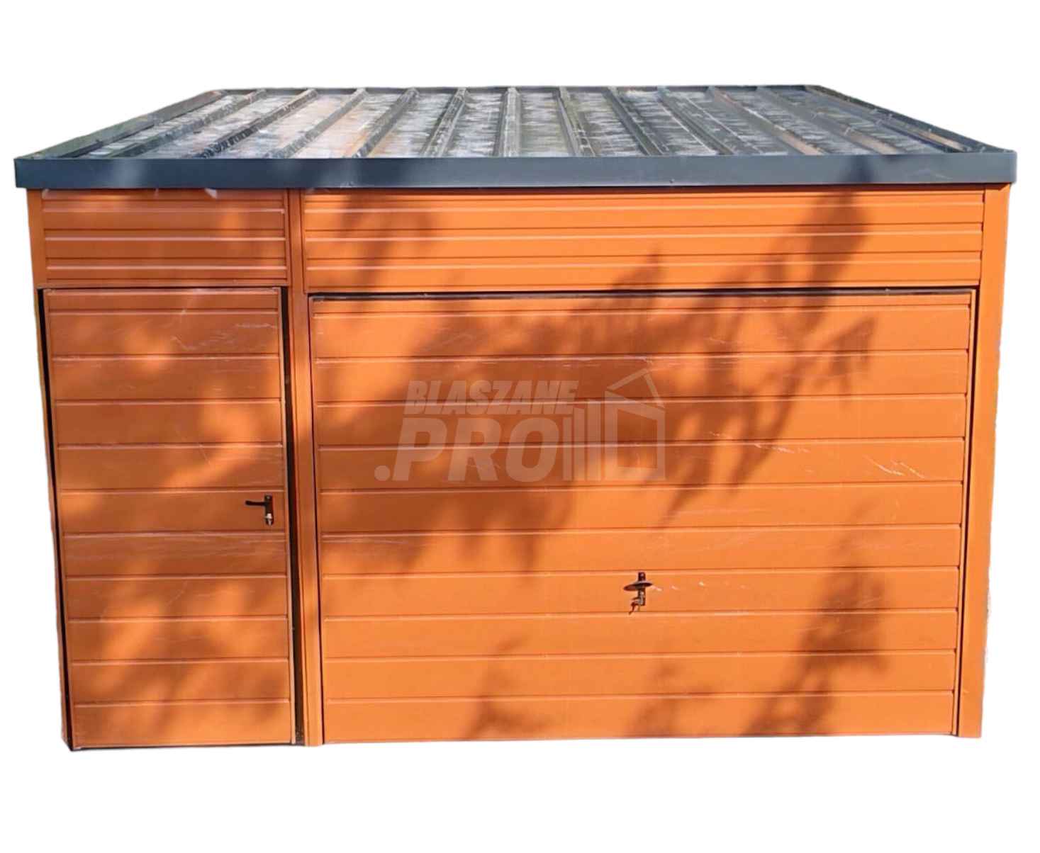 Garaż blaszany 4x5 Brama + drzwi drewnopodobny Dach dwuspadowy GP199 Tarnów - zdjęcie 1