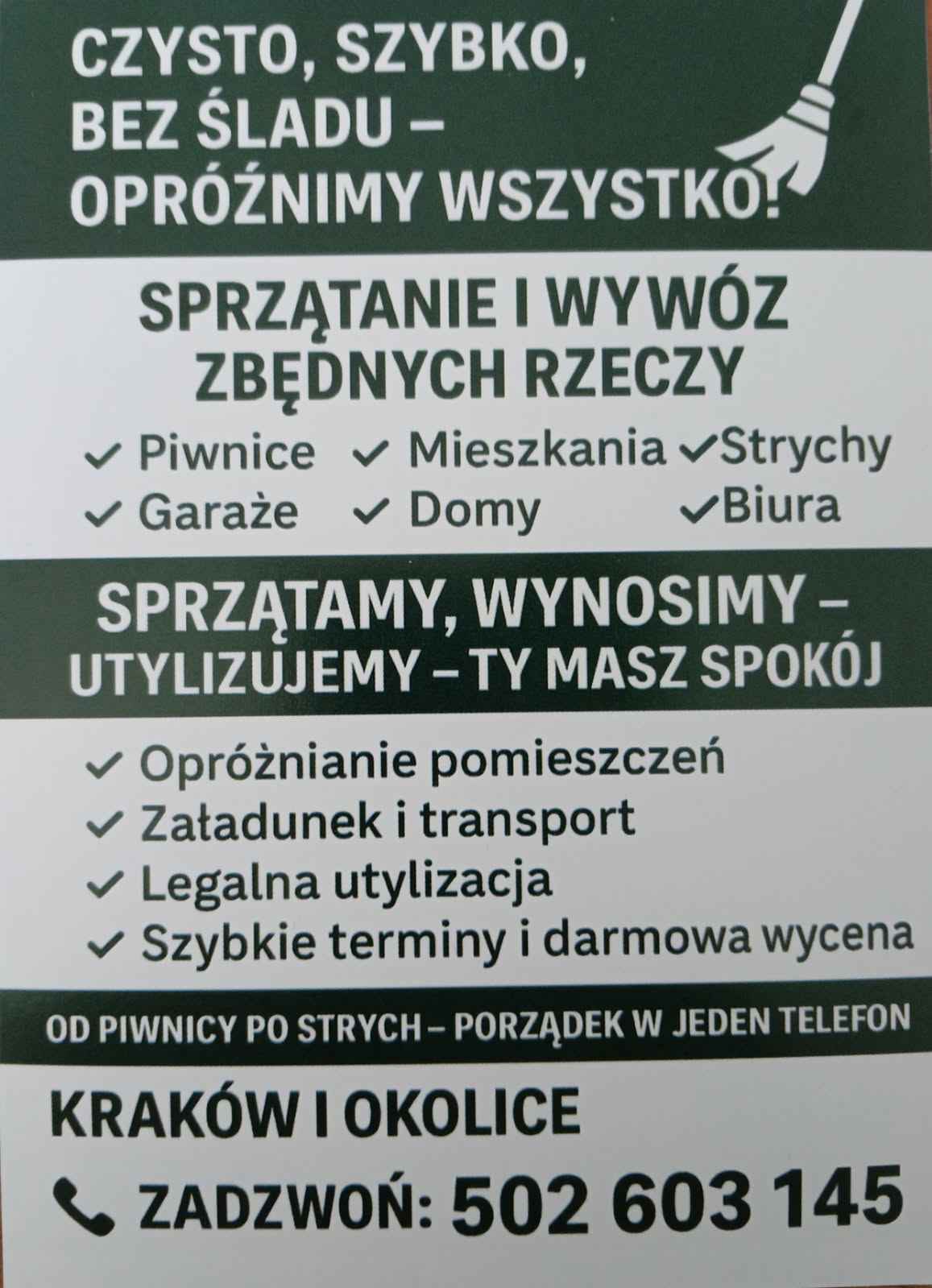 Sprzątanie i wywóz zbędnych rzeczy Podgórze - zdjęcie 1