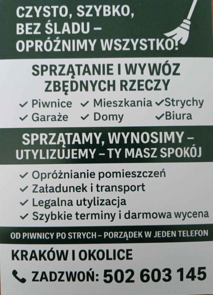 Sprzątanie i wywóz zbędnych rzeczy Podgórze - zdjęcie 1