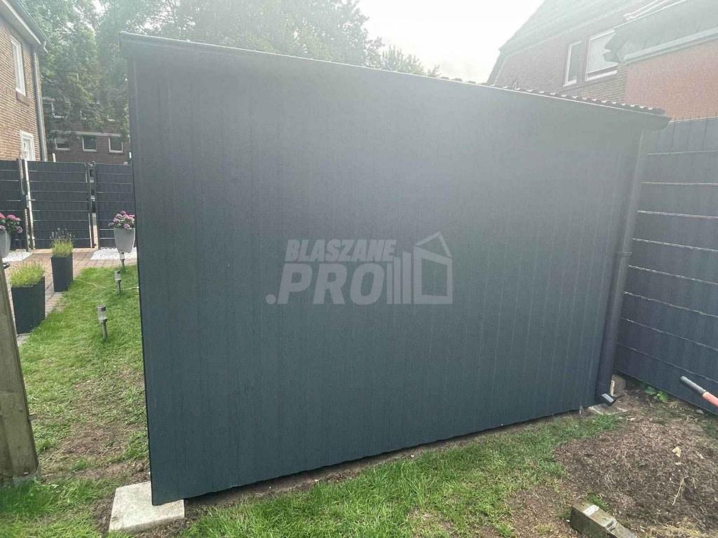 Garaż blaszany 3x8 brama uchylna +drzwi  Dach spad w tył GP107 Sopot - zdjęcie 4