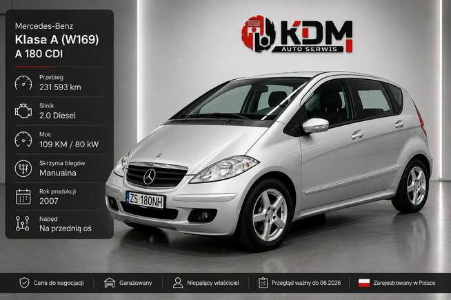 Mercedes A 180 W169 2007r 2.0 109KM Zadbany| Szczecin - zdjęcie 1