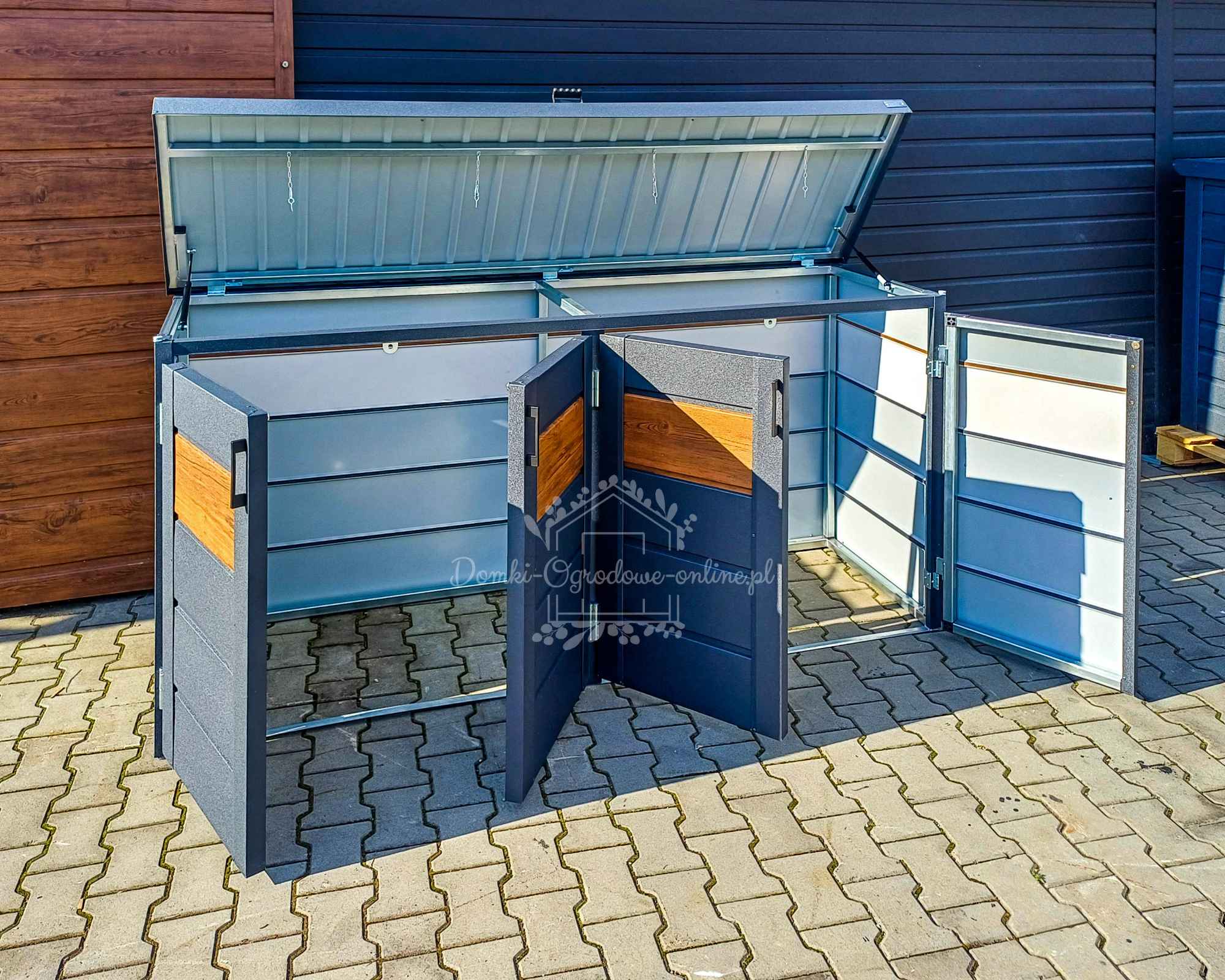 Zabudowa koszy na śmieci wiata śmietnikowa 235x65x110 cm 4x120L  ID872 Nowa Huta - zdjęcie 5