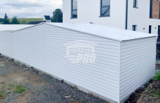 Garaż blaszany 8x4 drzwi  Biały + Antracyt  Dach dwuspadowy GP131 Turek - zdjęcie 6