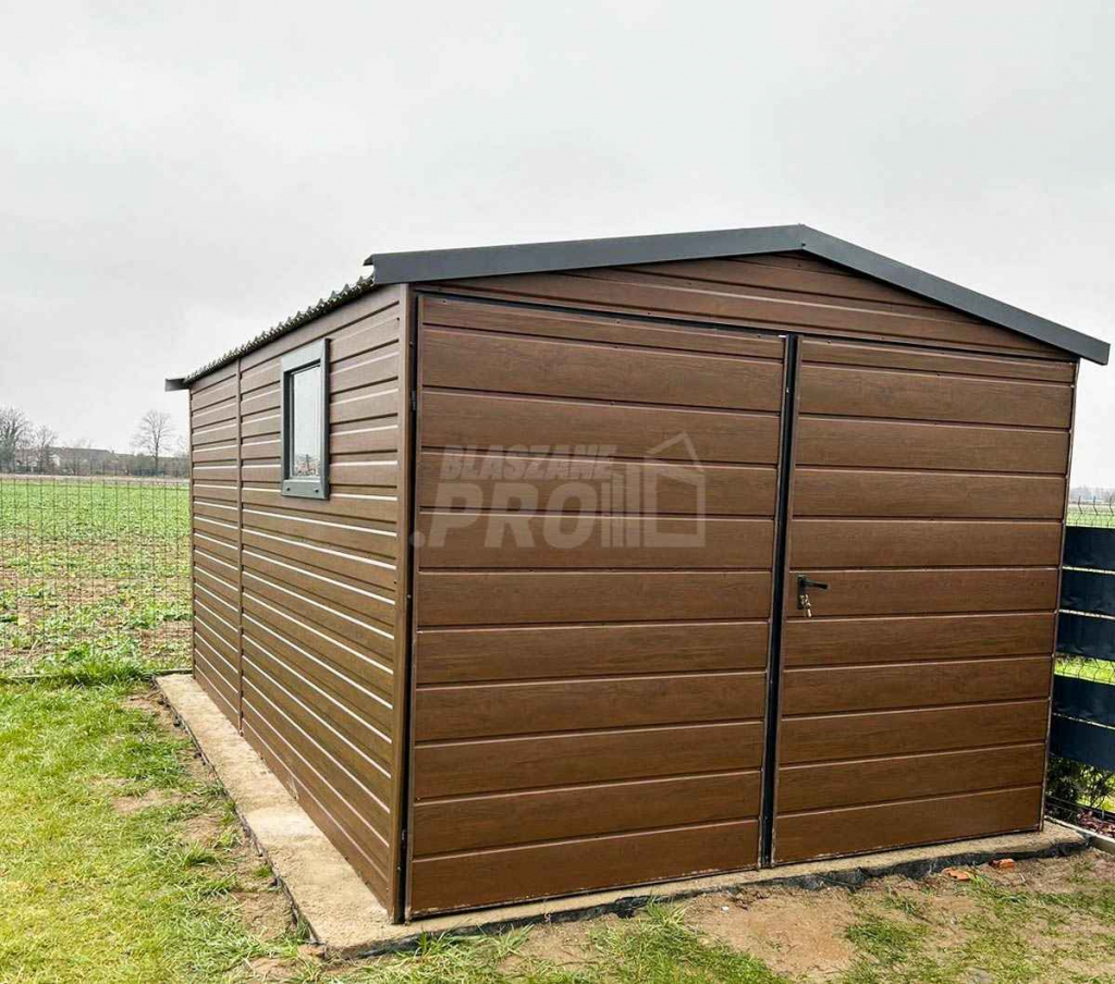 Garaż Blaszany 3x6 okno - drewnopodobny - dach dwuspadowy GP250 Międzyrzecz - zdjęcie 2