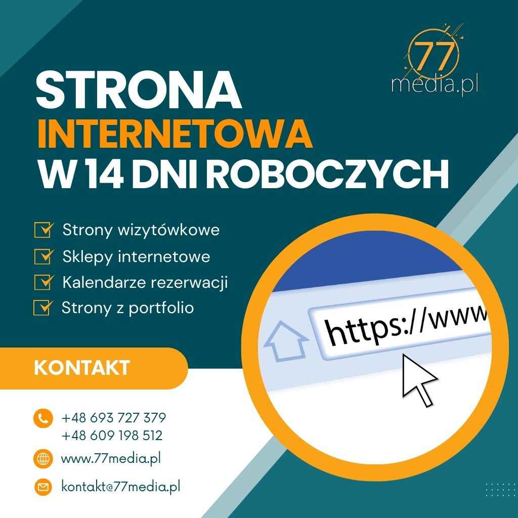 Strona internetowa w 14 dni - e-commerce, wizytówki, portfolio 77media Fabryczna - zdjęcie 1