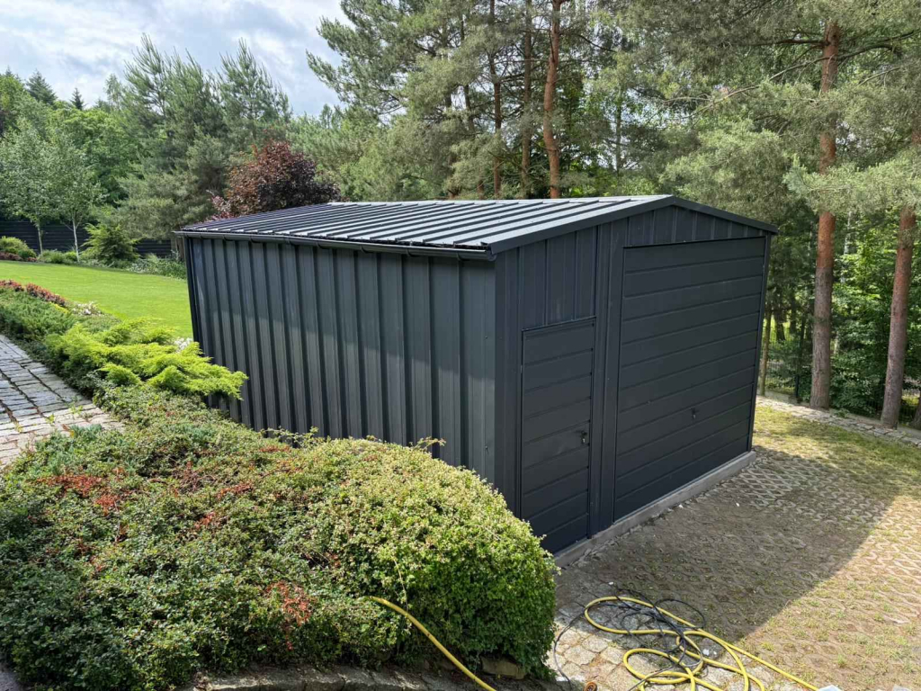 Garaż Blaszany dwuspadowy Rąbek 4x6 Ciemny Grafit MAT PREMIUM Stare Miasto - zdjęcie 4