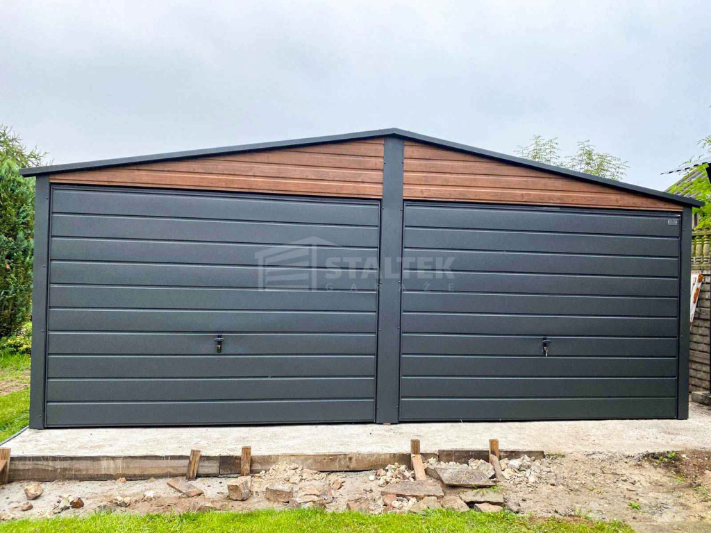 Garaż blaszany 6x5,8 2x brama uchylna drzwi okno  dach  ST247 Gniezno - zdjęcie 2