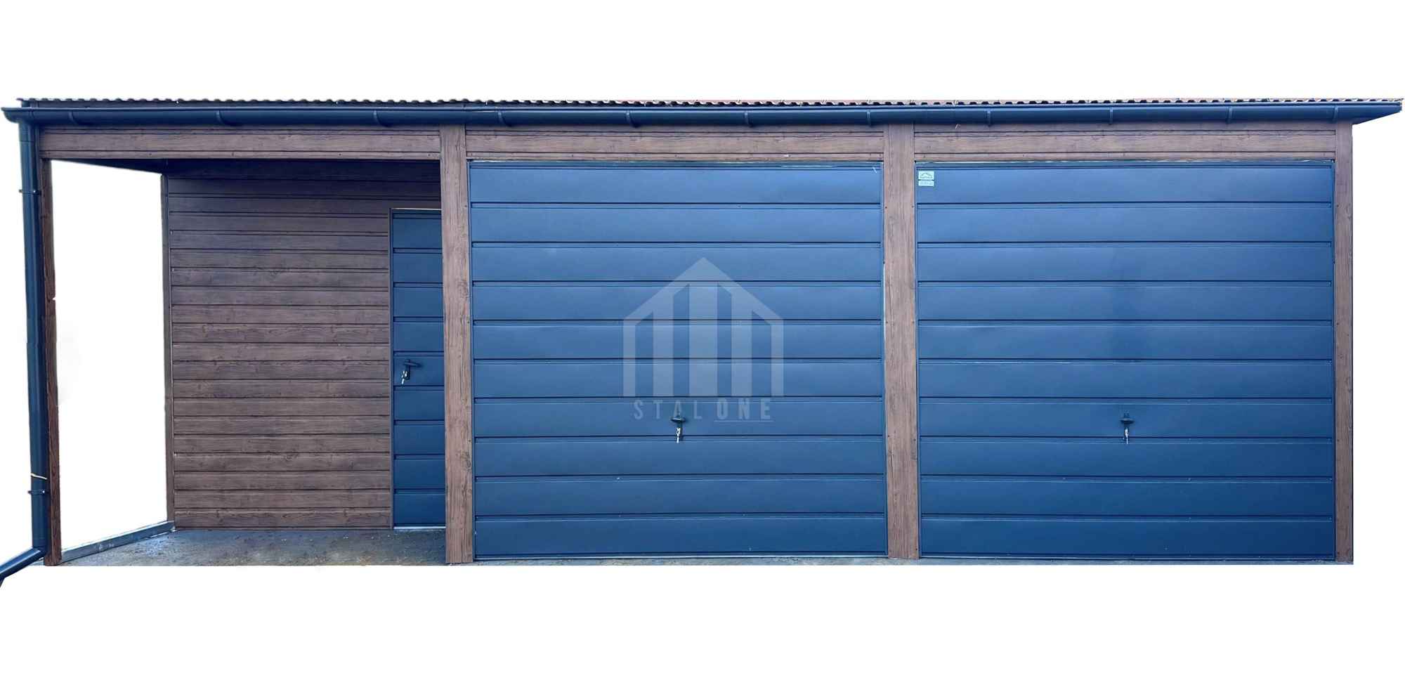 Garaż blaszany 9x4,5m + wnęka - 2x brama drzwi 2x okno rynna SO140 Elbląg - zdjęcie 1