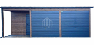 Garaż blaszany 9x4,5m + wnęka - 2x brama drzwi 2x okno rynna SO140