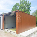 Garaż blaszany 3x5m - 2x Brama - drzwi - złoty dąb - dach w tył PLG120 Włocławek - zdjęcie 6