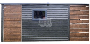 Schowek Domek ogrodowy 4x2m -wiata 1m okno drewnopodobny -dach  GP667