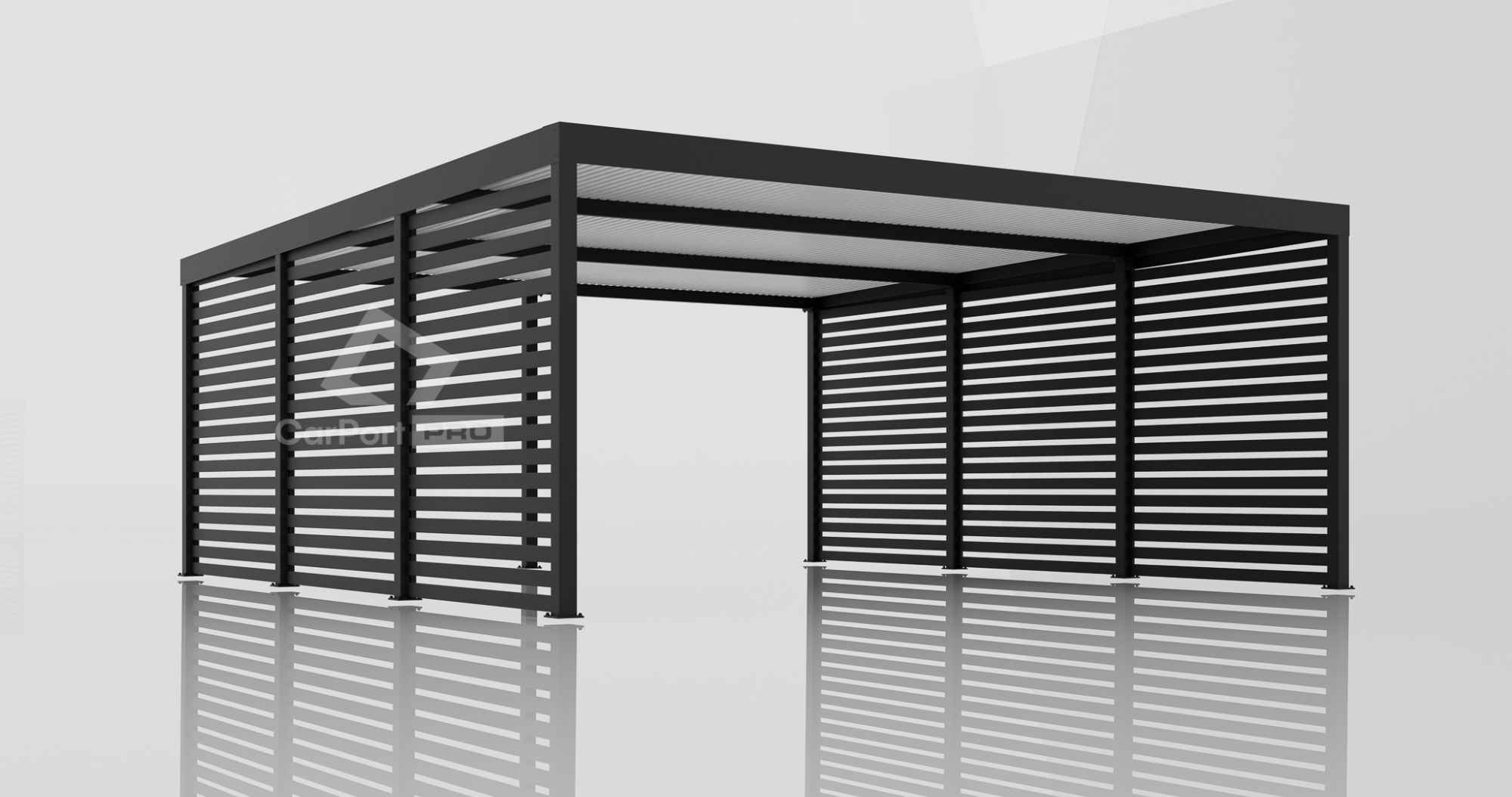 CarPort PREMIUM - wiata samochodowa 6x5,7 - antracyt - zabudowa  CP110 Iława - zdjęcie 2