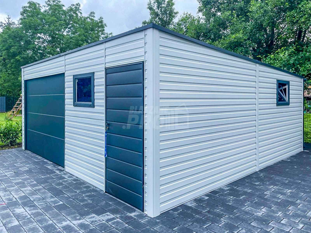 Garaż Blaszany 6,5x6m Brama Segmentowa 3x Okno Dach spad w tył GP412 Szczecin - zdjęcie 8