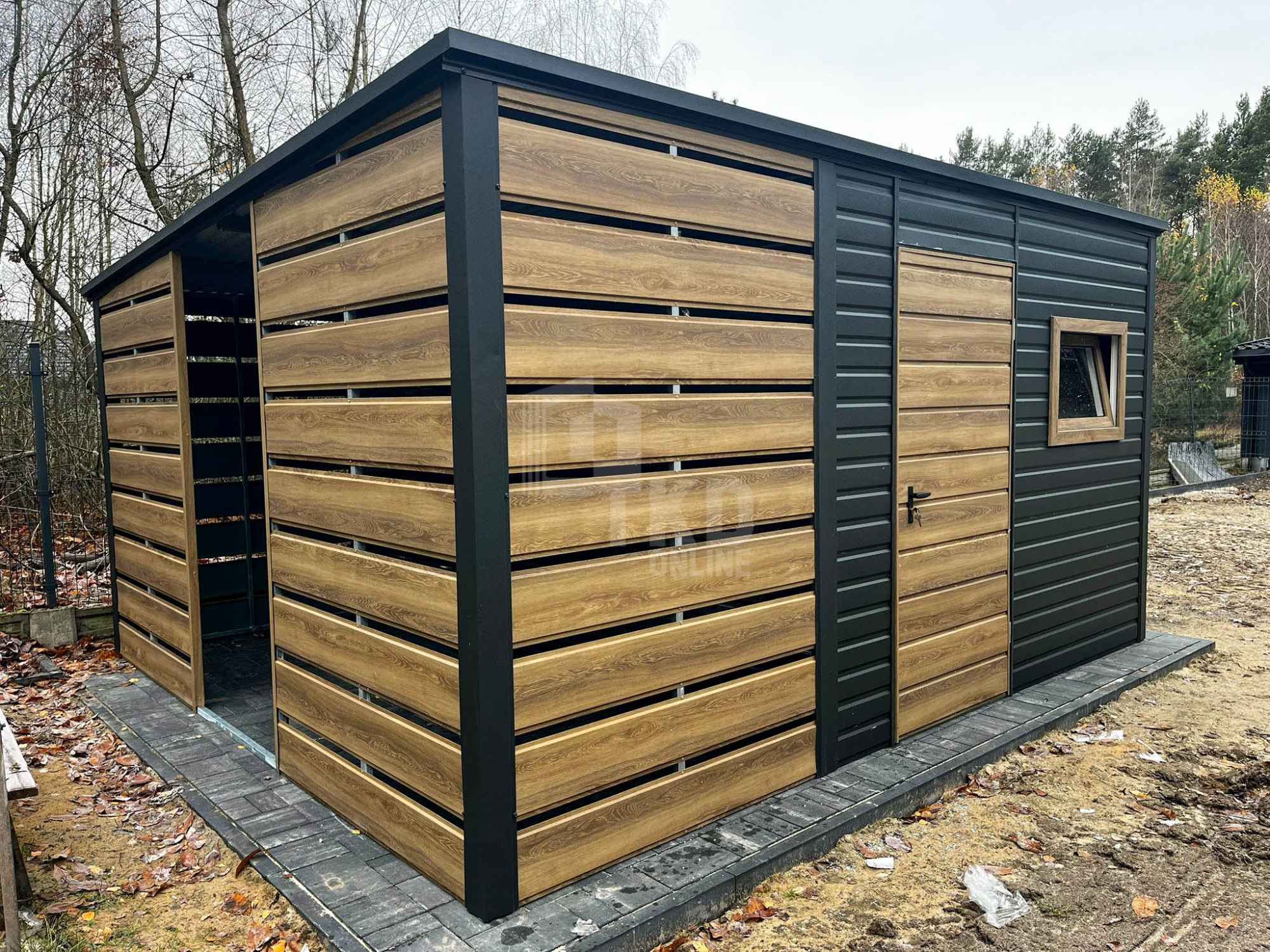 Schowek domek ogrodowy 2,3x3m wiata 1,5m drzwi okno TKD427 Inowrocław - zdjęcie 2
