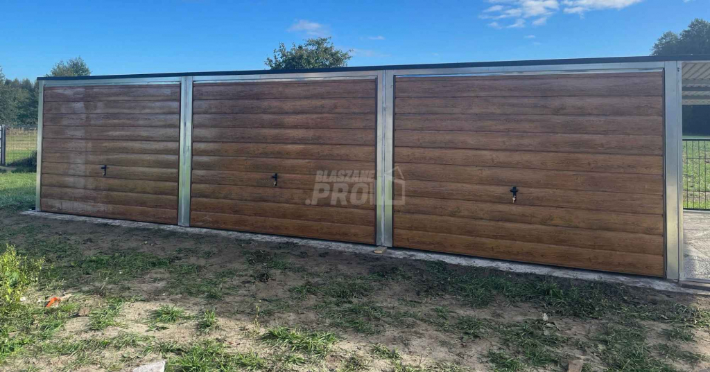 Garaż blaszany 9x6 + wiata 3x6 3x Brama uchylna spad w tył  GP226 Konin - zdjęcie 10