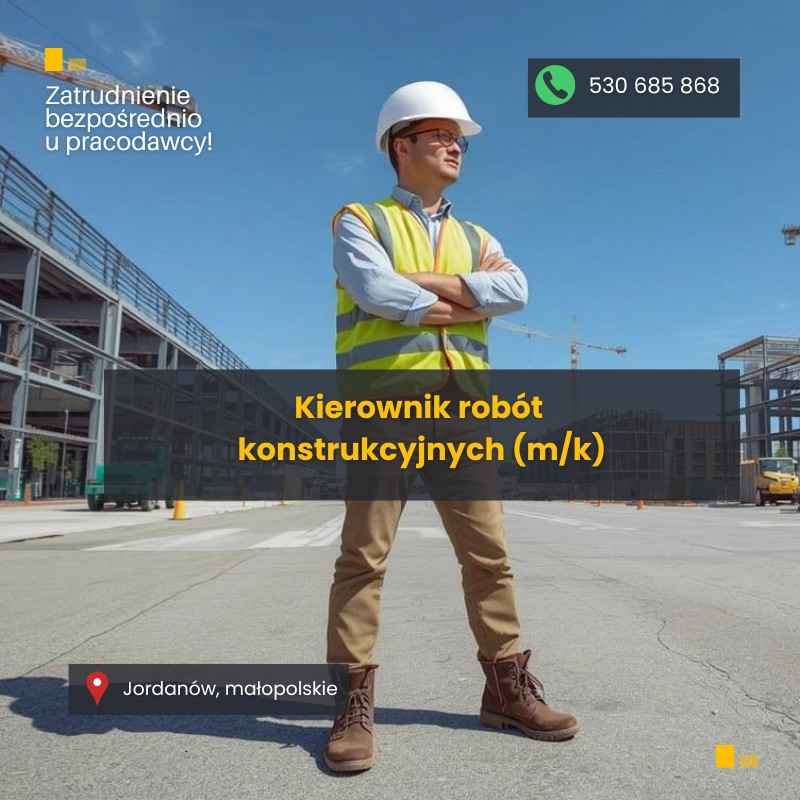 Kierownika robót konstrukcyjnych (m/k) Jordanów - zdjęcie 1