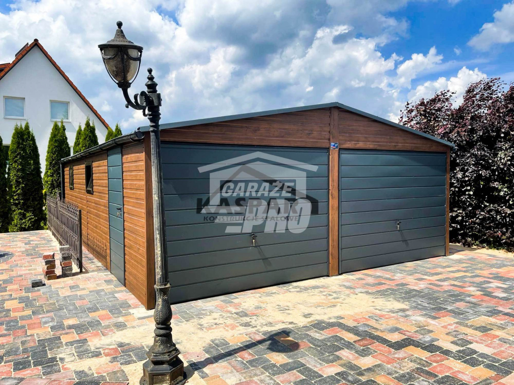 Garaż blaszany 6x9 drewnopodobny  Dach dwuspadowy Blachodachówka GP126 Nowy Sącz - zdjęcie 8