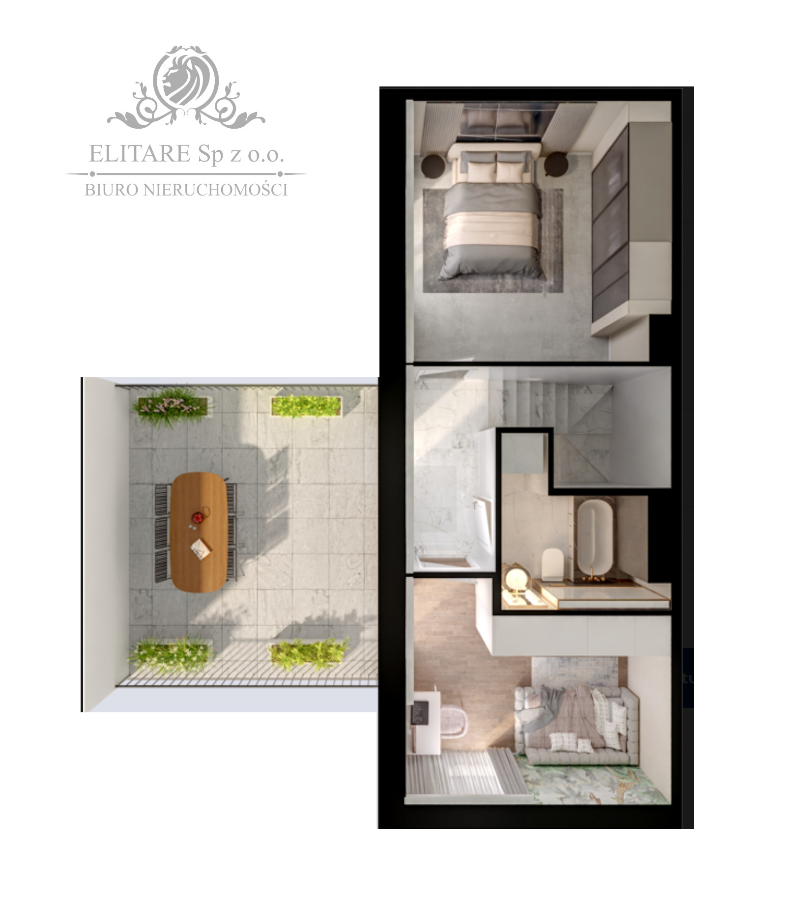 Mieszkanie Atrialne 82,55m2+ogr.17,15m2+ taras21,93m2+mp/ Jagodno Wrocław - zdjęcie 4