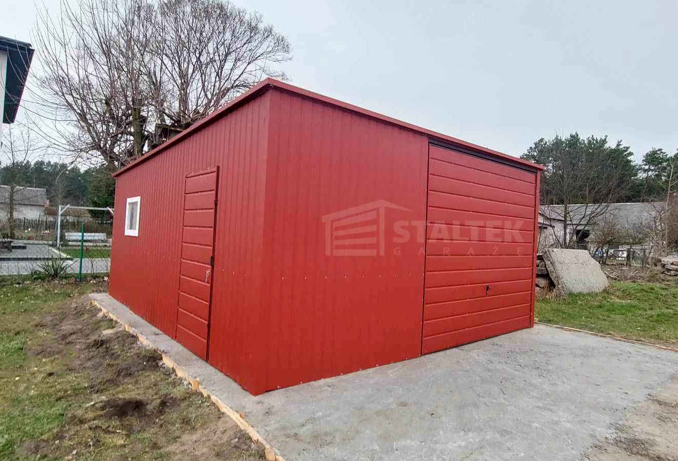 Garaż blaszany 6x6 - Brama uchylna - drzwi  dach ST114 Września - zdjęcie 4