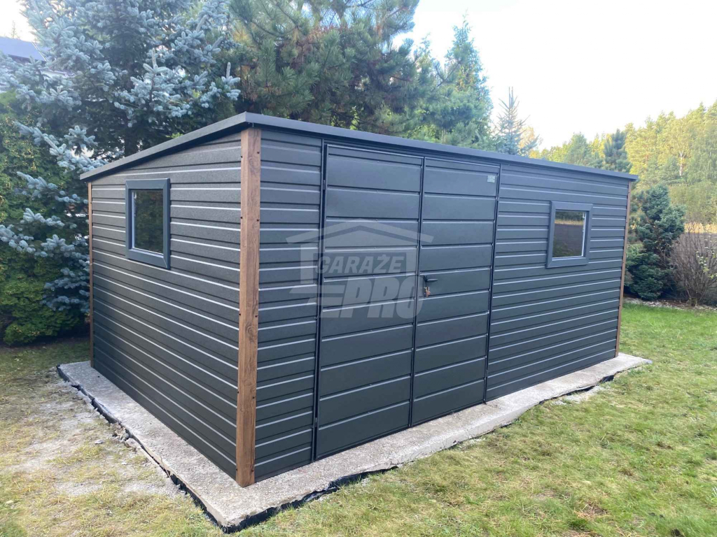 Schowek - domek ogrodowy 5x3m brama dwuskrzydłowa 2x okno dach GP651 Śródmieście - zdjęcie 3