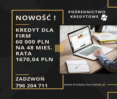 NOWOŚĆ! Kredyt dla FIRM 60 000 PLN na 48 mies. rata 1670,04 PLN. Gdańsk - zdjęcie 1