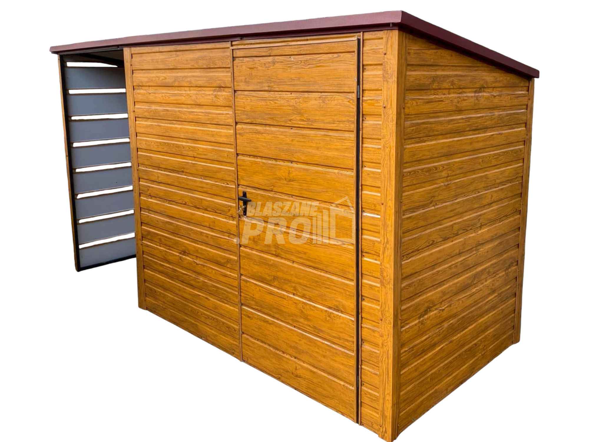 Schowek - Domek Ogrodowy 2,5x2m + wiata  Antracyt spad w tył GP546 Zakopane - zdjęcie 1