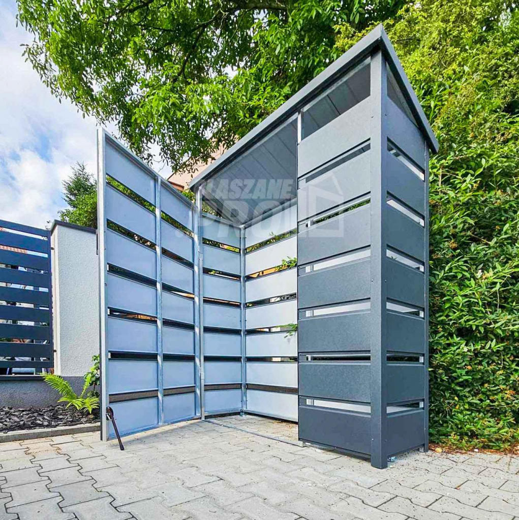 Wiata Śmietnikowa spad w tył 1,4x0,5m Antracyt Schowek ogrodowy GP380 Radom - zdjęcie 5