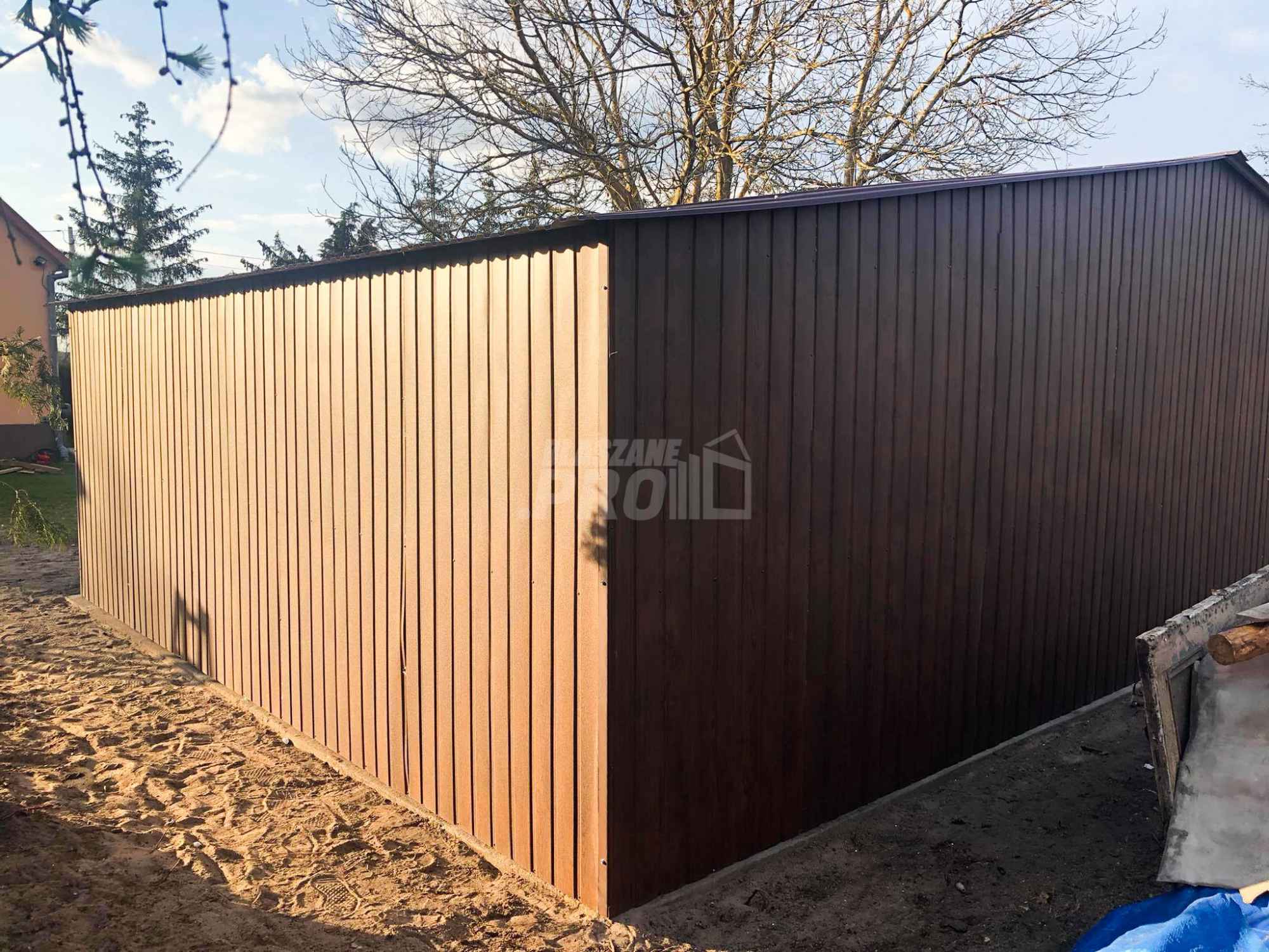 Garaż blaszany 9x6 2x Brama okno drewnopodobny Dach dwuspadowy GP137 Chełm - zdjęcie 7